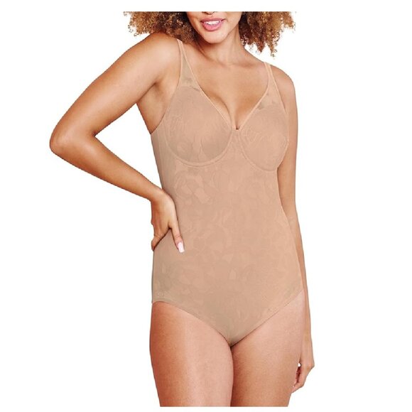 NWT Bali Ultra Light Body Briefer Shaper 38DD Firm Control Nude Lace 6552 ($62) - Picture 1 of 12
